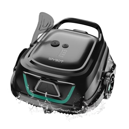 WYBOT Poolroboter Akku mit 120 Min Laufzeit & Doppelfiltersystem-Für Aufstellpools bis 100 m²,Bodenreiniger für Pools mit Effizienter Staubsauger-Funktion,Dunkelgrün von WYBOT