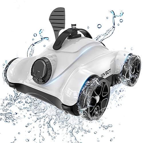 WYBOT Poolroboter mit 150W Leistungsstarke zum Reinigen großer Blätter und Steine, Poolsauger mit Dualer Motor, 3 Timer-Funktionen, Reinigungsbürste für den Boden, Ideal für Pools über oder im Boden von WYBOT