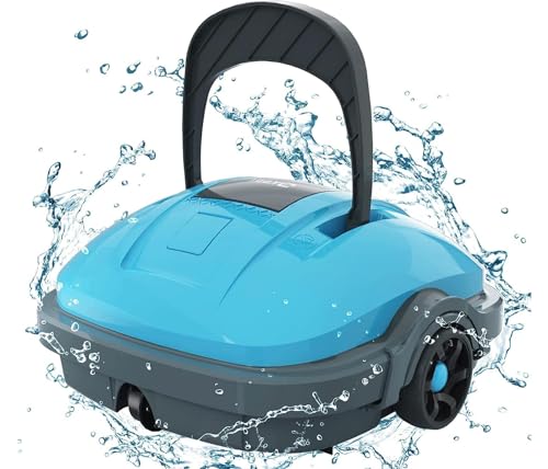 WYBOT Poolroboter, Poolsauger Akku mit Dual-Antriebsmotoren, Automatisches Parken, Automatische Poolreiniger für Pools bis 50 m² Grundfläche von WYBOT