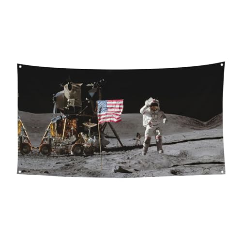 Astronaut auf dem Mond Druck, 1 Packung Banner Schild für Halloween, Innen- und Außenbereich, hängende Dekoration, UV-beständig, mit Metalllöchern Astronaut auf dem Mond Druck, 1 Packung Banner Schild für Halloween, Innen- und Außenbereich, hängende Dekoration, UV-beständig, mit Metalllöchern von WYCZHY