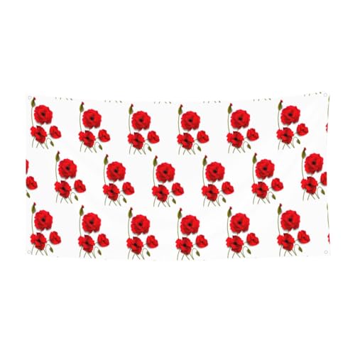 Banner mit Mohnblumen-Motiv, lebendige Blütenblätter, 1 Stück, für Halloween, Innen- und Außenbereich, hängende Dekoration, UV-beständig, mit Metalllöchern von WYCZHY