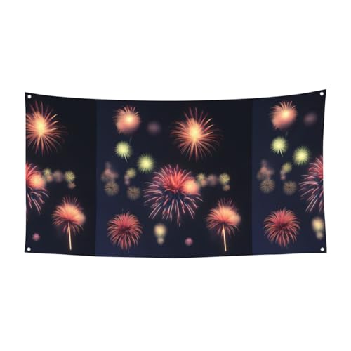 Explosionsfeuerwerk, 3D-Druck, 1 Stück, Banner für Halloween, Innen- und Außenbereich, hängende Dekoration, UV-beständig, mit Metalllöchern von WYCZHY