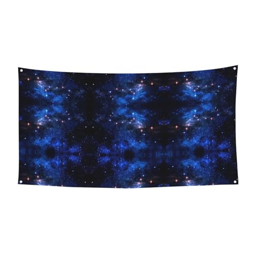 Galaxie-Nacht-Druck, 1 Stück, Banner für Halloween, Innen- und Außenbereich, hängende Dekoration, UV-beständig, mit Metalllöchern von WYCZHY