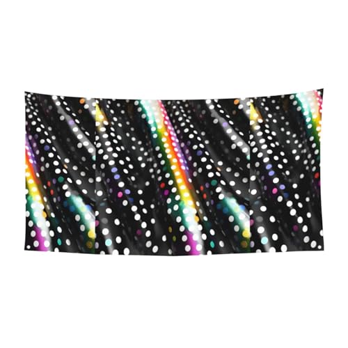 Glitzernder Regenbogen Polka Dot Streifen Schwarz und Weiß Druck 1'Pack Banner Schild für Halloween, Indoor Outdoor Hängende Dekoration, UV-beständig mit Metalllöchern von WYCZHY