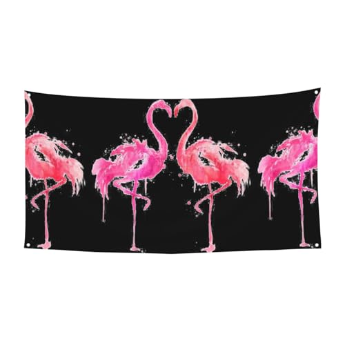 Ink Flamingos Printing 1'Pack Banner Schild für Halloween, Innen- und Außenbereich, hängende Dekoration, UV-beständig, mit Metalllöchern von WYCZHY