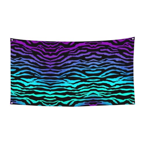 Lila Blau Grün Camouflage Zebra Streifen Druck 1 Pack Banner Schild für Halloween, Indoor Outdoor Hängende Dekoration, UV-beständig mit Metalllöchern Lila Blau Grün Camouflage Zebra Streifen Druck 1 Pack Banner Schild für Halloween, Indoor Outdoor Hängende Dekoration, UV-beständig mit Metalllöchern von WYCZHY
