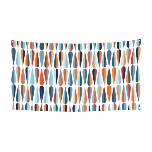 Mid Century moderner Retro-Druck, 1 Stück, Banner für Halloween, Innen- und Außenbereich, hängende Dekoration, UV-beständig, mit Metalllöchern von WYCZHY