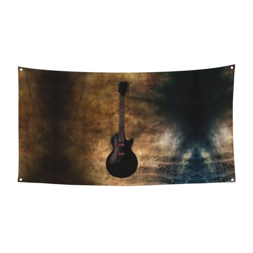 Musikgitarre Druck 1 Pack Banner Schild für Halloween, Innen- und Außenbereich, hängende Dekoration, UV-beständig, mit Metalllöchern von WYCZHY