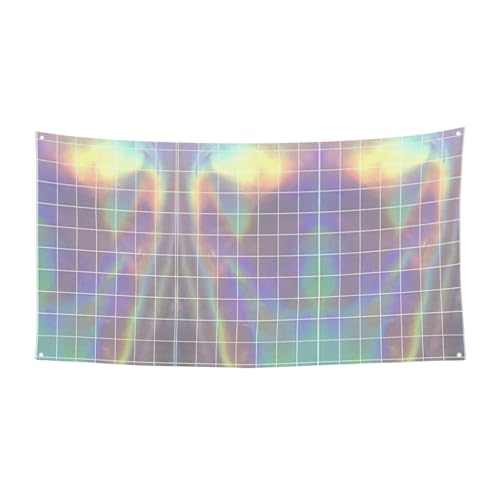Reflektierender quadratischer Druck, 1 Stück, Banner für Halloween, Innen- und Außenbereich, hängende Dekoration, UV-beständig, mit Metalllöchern von WYCZHY