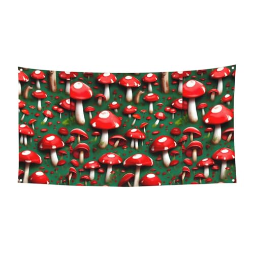 Rote Kappe Pilze Druck 1 Pack Banner Schild für Halloween, Innen- und Außenbereich, hängende Dekoration, UV-beständig, mit Metalllöchern Rote Kappe Pilze Druck 1 Pack Banner Schild für Halloween, Innen- und Außenbereich, hängende Dekoration, UV-beständig, mit Metalllöchern von WYCZHY