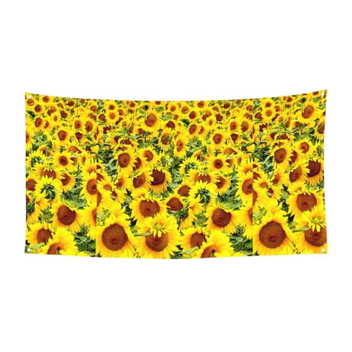 Sonnenblumen-Druck, 1 Stück, Banner für Halloween, Innen- und Außenbereich, hängende Dekoration, UV-beständig, mit Metalllöchern von WYCZHY