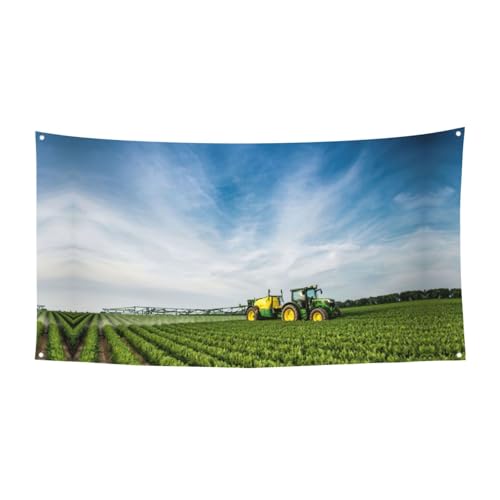 Traktor-Farm-Druck, 1 Stück, Banner für Halloween, Innen- und Außenbereich, hängende Dekoration, UV-beständig, mit Metalllöchern von WYCZHY