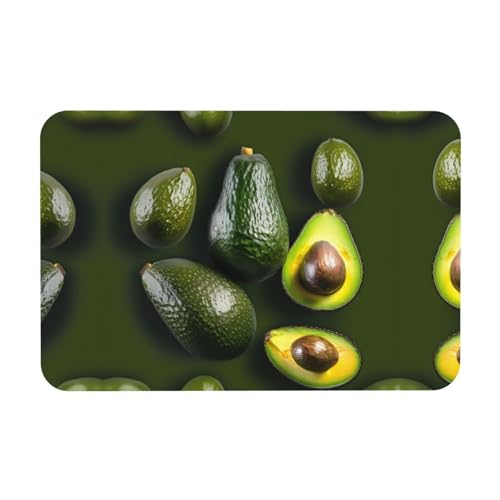 WYCZHY Badematte mit Avocado-Fruchtdruck, Kieselgur, rutschfest, 60 x 40 cm, einfach zu verstauen, Badematten für Bad und Küche von WYCZHY