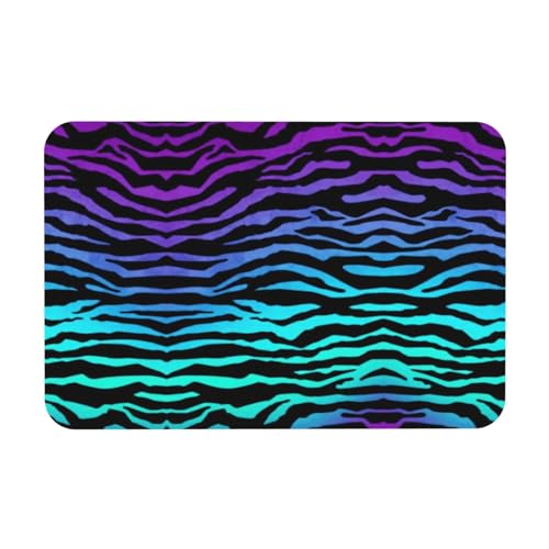 WYCZHY Badematte mit blauem Camouflage-Muster, Zebrastreifen, rutschfest, 60 x 40 cm, einfach zu verstauen, Badematten für Bad und Küche von WYCZHY
