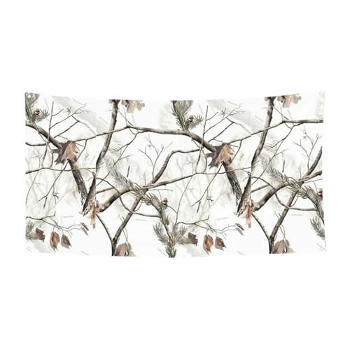 Weiße Bäume mit Camouflage-Druck, 1 Stück, Banner für Halloween, Innen- und Außenbereich, hängende Dekoration, UV-beständig, mit Metalllöchern Weiße Bäume mit Camouflage-Druck, 1 Stück, Banner für Halloween, Innen- und Außenbereich, hängende Dekoration, UV-beständig, mit Metalllöchern von WYCZHY