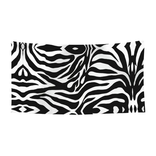 Zebra-Druck-Druck, 1 Stück, Banner für Halloween, Innen- und Außenbereich, hängende Dekoration, UV-beständig, mit Metalllöchern von WYCZHY
