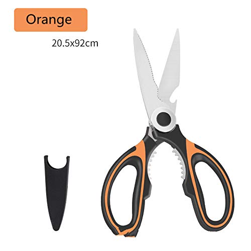Küchenschere Multifunktionale Edelstahl Hühnerknochen Schere Panda Schere Küche Multifunktionale Schere Schwarz orange von WYDIY