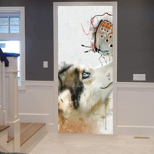 3D Türaufkleber Pvc Wasserdichte Selbstklebe Abnehmbare Aufkleber 77X200Cm Abstraktes Tier Wolf Schmetterling Poster Fototapete Wohnzimmer Schlafzimmer Bad Türtapete Kunst Wandwandaufkleber 3D Türaufkleber Pvc Wasserdichte Selbstklebe Abnehmbare Aufkleber 77X200Cm Abstraktes Tier Wolf Schmetterling Poster Fototapete Wohnzimmer Schlafzimmer Bad Türtapete Kunst Wandwandaufkleber von WYDRFQ