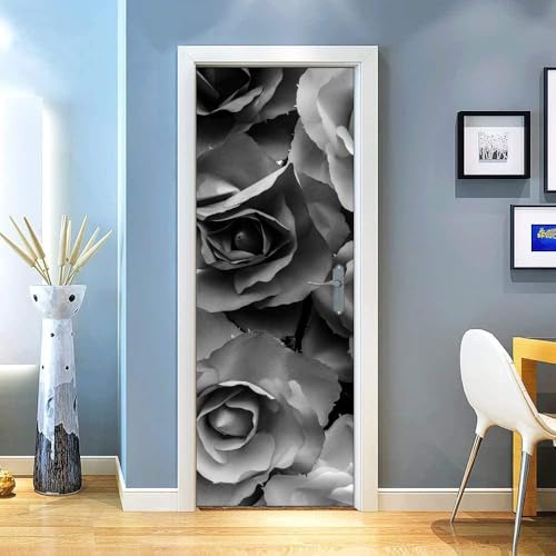 3D Türaufkleber Pvc Wasserdichte Selbstklebe Abnehmbare Aufkleber 77X200Cm Graue Blumen Botanische Kunst Poster Fototapete Wohnzimmer Schlafzimmer Bad Türtapete Kunst Wandwandaufkleber 3D Türaufkleber Pvc Wasserdichte Selbstklebe Abnehmbare Aufkleber 77X200Cm Graue Blumen Botanische Kunst Poster Fototapete Wohnzimmer Schlafzimmer Bad Türtapete Kunst Wandwandaufkleber von WYDRFQ