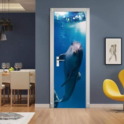 3D Türaufkleber Pvc Wasserdichte Selbstklebe Abnehmbare Aufkleber 77X200Cm Tiere Ozean Delphin Blau Poster Fototapete Wohnzimmer Schlafzimmer Bad Türtapete Kunst Wandwandaufkleber 3D Türaufkleber Pvc Wasserdichte Selbstklebe Abnehmbare Aufkleber 77X200Cm Tiere Ozean Delphin Blau Poster Fototapete Wohnzimmer Schlafzimmer Bad Türtapete Kunst Wandwandaufkleber von WYDRFQ