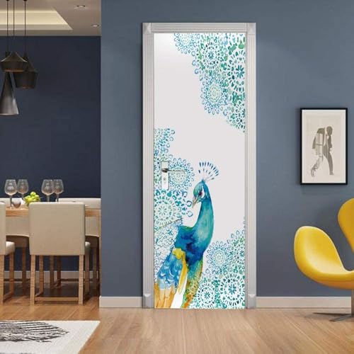 Art Wandtattoo Einfacher Blauer Tierpfau 77X200Cm 3D Kreative Türaufkleber Selbstklebend Türposter Schlafzimmer Haus Bad Wasserdichte Türtapete Wohnzimmer Deko Wandbild Wandaufkleber Art Wandtattoo Einfacher Blauer Tierpfau 77X200Cm 3D Kreative Türaufkleber Selbstklebend Türposter Schlafzimmer Haus Bad Wasserdichte Türtapete Wohnzimmer Deko Wandbild Wandaufkleber von WYDRFQ