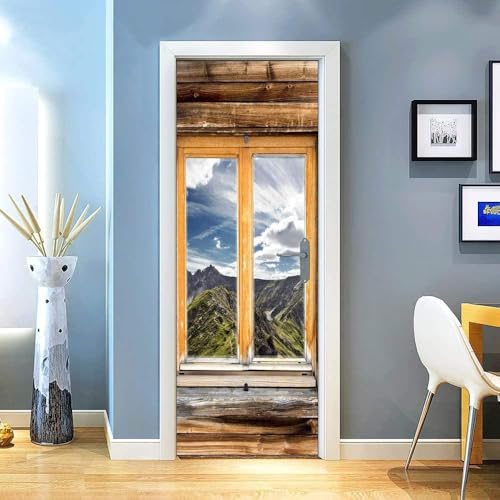 Art Wandtattoo Fensterbergehimmelholz 77X200Cm 3D Kreative Türaufkleber Selbstklebend Türposter Schlafzimmer Haus Bad Wasserdichte Türtapete Wohnzimmer Deko Wandbild Wandaufkleber Art Wandtattoo Fensterbergehimmelholz 77X200Cm 3D Kreative Türaufkleber Selbstklebend Türposter Schlafzimmer Haus Bad Wasserdichte Türtapete Wohnzimmer Deko Wandbild Wandaufkleber von WYDRFQ
