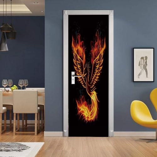 Art Wandtattoo Flammenphönix Schwarzer Vogel 95X215Cm 3D Kreative Türaufkleber Selbstklebend Türposter Schlafzimmer Haus Bad Wasserdichte Türtapete Wohnzimmer Deko Wandbild Wandaufkleber Art Wandtattoo Flammenphönix Schwarzer Vogel 95X215Cm 3D Kreative Türaufkleber Selbstklebend Türposter Schlafzimmer Haus Bad Wasserdichte Türtapete Wohnzimmer Deko Wandbild Wandaufkleber von WYDRFQ