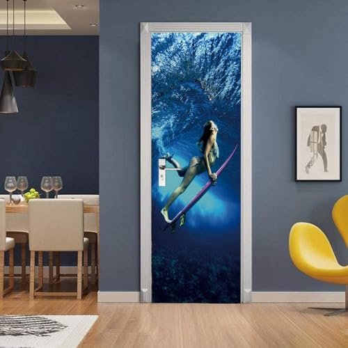 Art Wandtattoo Surfen Ozean Blau Weiblich 90X200Cm 3D Kreative Türaufkleber Selbstklebend Türposter Schlafzimmer Haus Bad Wasserdichte Türtapete Wohnzimmer Deko Wandbild Wandaufkleber Art Wandtattoo Surfen Ozean Blau Weiblich 90X200Cm 3D Kreative Türaufkleber Selbstklebend Türposter Schlafzimmer Haus Bad Wasserdichte Türtapete Wohnzimmer Deko Wandbild Wandaufkleber von WYDRFQ