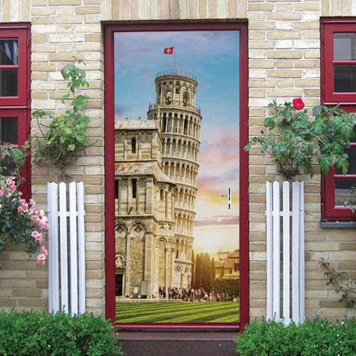 Türaufkleber Selbstklebende Türtapete -3D Schiefer Turm Von Pisa Antike Architektur Banner Sonnenlicht 90X200Cm - Fototapete Türfolie Poster Art Tapete Wasserdicht Abnehmbare Wandaufkleber Für Schl Türaufkleber Selbstklebende Türtapete -3D Schiefer Turm Von Pisa Antike Architektur Banner Sonnenlicht 90X200Cm - Fototapete Türfolie Poster Art Tapete Wasserdicht Abnehmbare Wandaufkleber Für Schl von WYDRFQ