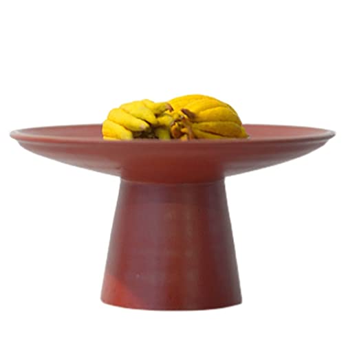 WYFC Kuchenständer Zen Keramik Gebäck Rack Rot 6. 8in Dessertplatte Obst Snack Kuchen Teehaus Restaurant for Freund (Color : Red) von WYFC