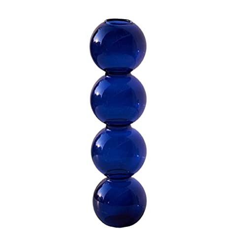 WYFC Vase Hydroponic Vasen DREI Kugeln 6.3in Tall oder FourBalls 8.7in transparente Pflanze Glastöpfe Dekorieren von Heimbüro (Color : Blue, Größe : Four Balls) von WYFC