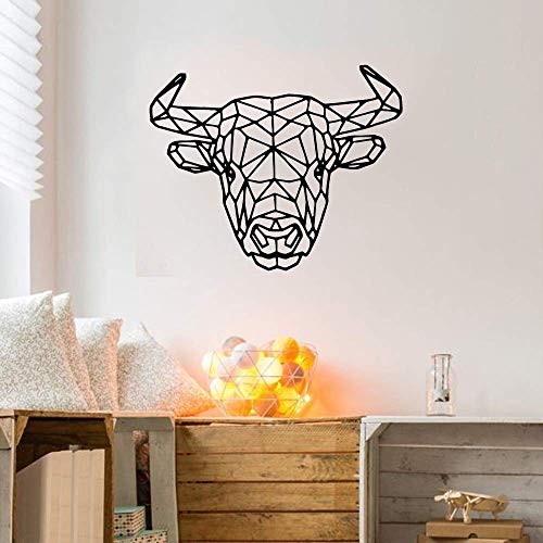 Geometrische Kuh Muster Wandaufkleber Tier Vinyl Wandtattoo Schlafzimmer Dekoration Wohnzimmer 57X69Cm von WYFCL