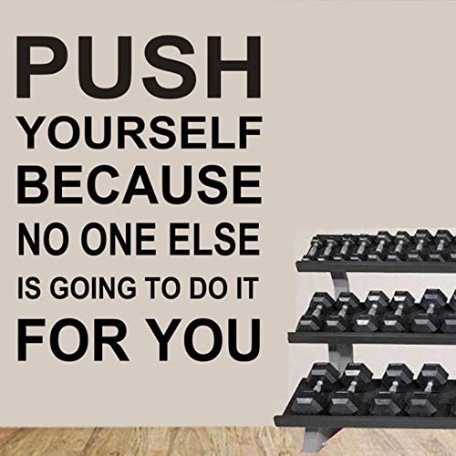 Gym Wandtattoo Push Yourself Motivation Fitness Zitat Vinyl Aufkleber Dekoration Abnehmbare Wandkunst Wandbild Gym Home Schlafzimmer 76X57Cm Gym Wandtattoo Push Yourself Motivation Fitness Zitat Vinyl Aufkleber Dekoration Abnehmbare Wandkunst Wandbild Gym Home Schlafzimmer 76X57Cm von WYFCL