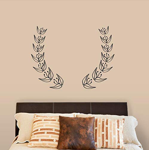 Lorbeerkranz Wandtattoo Aufkleber Wohnkultur Schlafzimmer Abnehmbare Blume Wandaufkleber Bett Hintergrund Vinyl Diy Kunst Tapete 56X42Cm von WYFCL