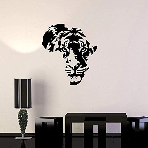 Tiger Vinyl Wandtattoo Wohnzimmer Tier Afrika Karte Kinderzimmer Wandaufkleber Dekoration Schlafzimmer Aufkleber Nordic Home Decor 74X81Cm Schwarz von WYFCL