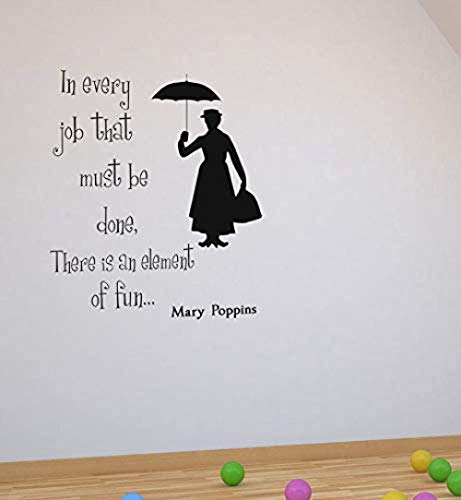 WYFCL Mary Poppins Wandaufkleber Home Decoration Kunst Wandtattoos Wohnzimmer Schlafzimmer Dekoration Wandbild Abnehmbare Vinyl Aufkleber 80 * 50Cm von WYFCL