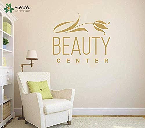 Wandaufkleber Mädchen Beauty Center Vinyl Spa Salon Logo Fenster Aufkleber Kunst Abnehmbare Blumenmuster 57X59Cm von WYFCL