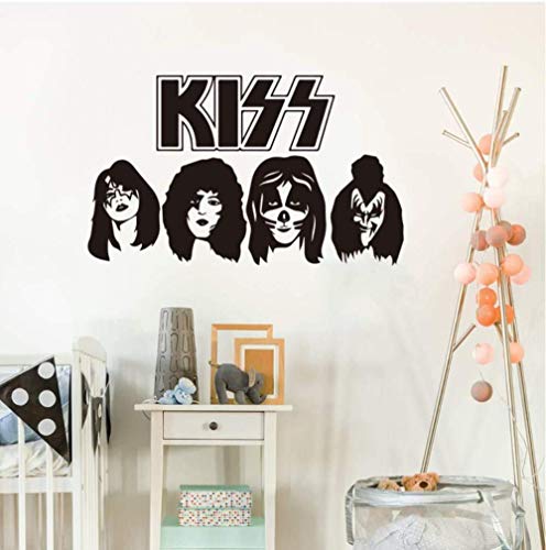 Wall Sticker Kiss Band Car Truck Music Window Wall Decal Vinyl Decoration 56X34Cm von WYFCL