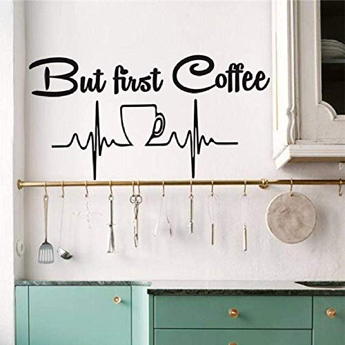Wall Stickers But First Coffee Kitchen Decor Stickers Coffee Cup Mural Idea Home Decor Dining Cafe Bar Wallpaper 42 * 21Cm von WYFCL