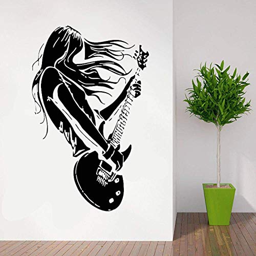 Wandaufkleber Wandtattoos Tapete Rockmusik Wandtattoo Rock Charakter Gitarre Musik Enthusiasten Kunst Home Wohnzimmer Dekoration Aufkleber 67X42Cm von WYFCL