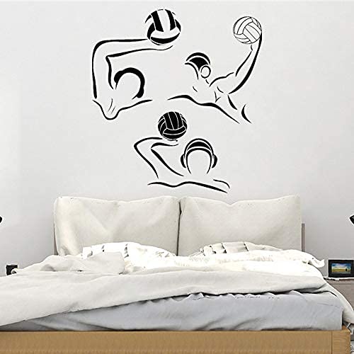 Wandaufkleber Wasserball Sport Vinyl Aufkleber Indoor Artist Home Decor Volleyball Gemälde 56X51Cm von WYFCL