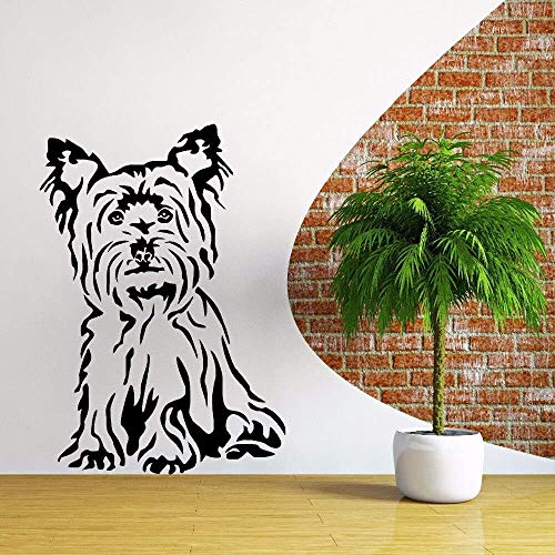 Yorkshire Terrier Hund Vinyl Wandtattoo Tier Thema Wandaufkleber Tierhandlung Dekoration Terrier Hund Wandmalerei Vinyl Kunst 42X60Cm von WYFCL