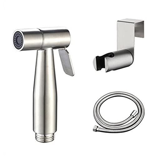 Bidet-Spray-Duschset, Hand-Wc-Bidet-Sprühset, Edelstahl-Hand-Bidet-Wasserhahn Für Badezimmer, Handbrause, Einfach Zu Installieren (Farbe: Silber, Größe: 12 X 7,5 Cm) (Si (Silber 12 X 7,5 Cm)) von WYFQL-JYO