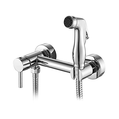 Bidet Sprayer Für Toilette, Chrom Tuch Windel Waschmaschine Set Messing Wandmontage Hand Bidet Spray Kit Mit Brauseschlauch, Kalt Und Warmwasser Für Persönliche Hygiene, Pet Badewanne Bidet Sprayer Für Toilette, Chrom Tuch Windel Waschmaschine Set Messing Wandmontage Hand Bidet Spray Kit Mit Brauseschlauch, Kalt Und Warmwasser Für Persönliche Hygiene, Pet Badewanne von WYFQL-JYO