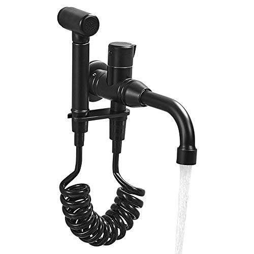 Bidet-Sprüher für Toilette, schwarzes Stoffwindelwasch-Set, Messing, Wandmontage, Hand-Bidet-Sprüh-Set mit Brauseschlauch, kaltes Wasser für Badezimmer, Mop-Pool Bidet-Sprüher für Toilette, schwarzes Stoffwindelwasch-Set, Messing, Wandmontage, Hand-Bidet-Sprüh-Set mit Brauseschlauch, kaltes Wasser für Badezimmer, Mop-Pool von WYFQL-JYO