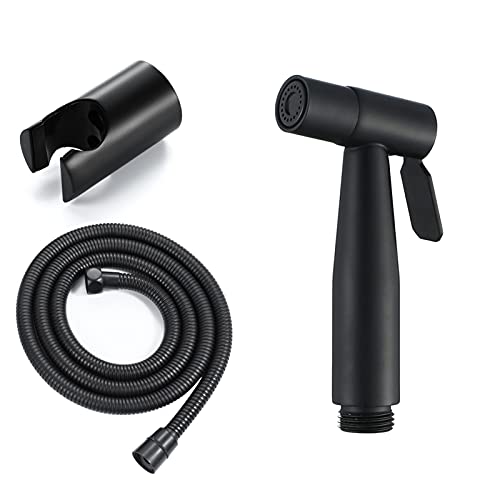 Bidet-Sprüher für WC, tragbarer Bidethahn für WC, schwarz, Set mit Sprühpistolen für Toiletten, Set mit Sprühpistolen mit Winkelventil (Pistolen-Set Bidet-Sprüher für WC, tragbarer Bidethahn für WC, schwarz, Set mit Sprühpistolen für Toiletten, Set mit Sprühpistolen mit Winkelventil (Pistolen-Set von WYFQL-JYO