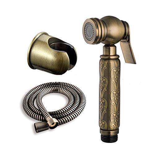 Bidet-Sprühgerät für Toilette, antikes Messing, Stoffwindelwasch-Set, Wandmontage, Hand-Bidet-Sprüh-Set mit Brauseschlauch, kaltes Wasser für Badezimmer, Haustierbad Bidet-Sprühgerät für Toilette, antikes Messing, Stoffwindelwasch-Set, Wandmontage, Hand-Bidet-Sprüh-Set mit Brauseschlauch, kaltes Wasser für Badezimmer, Haustierbad von WYFQL-JYO