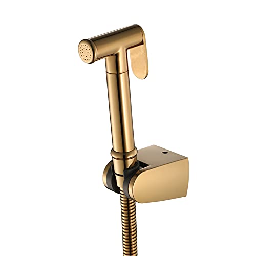 Pvd Gold Bidet-Wasserhahn, tragbarer Bidet-Sprüher für Toilette, Stoffwindelspray mit 59-Zoll-Duschschlauch, Sprühpistolen-Set mit Winkelventil (Set mit SP-Pistolen Pvd Gold Bidet-Wasserhahn, tragbarer Bidet-Sprüher für Toilette, Stoffwindelspray mit 59-Zoll-Duschschlauch, Sprühpistolen-Set mit Winkelventil (Set mit SP-Pistolen von WYFQL-JYO