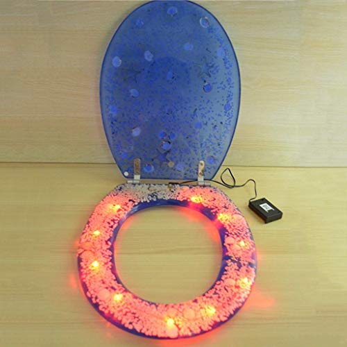 Schöner Muschel- Und Seestern-Toilettensitz, Upgrade-Led-Licht-Toilettendeckelabdeckung Standard-Toilettensitz Aus Kunstharz Mit Bodenbefestigungssystem Schöner Muschel- Und Seestern-Toilettensitz, Upgrade-Led-Licht-Toilettendeckelabdeckung Standard-Toilettensitz Aus Kunstharz Mit Bodenbefestigungssystem von WYFQL-JYO