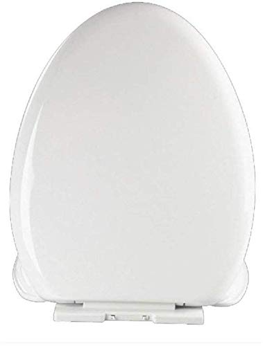 Toilettensitz-Kompatibler Toilettendeckel Mit Stumm Verstellbarem Scharnier Toilettendeckel Extrem Widerstandsfähig Einfach Zu Installieren Für V/U-Toilette (Weiß 42,5 Cm * 34,2 Cm) (Weiß 45,8 Cm * von WYFQL-JYO